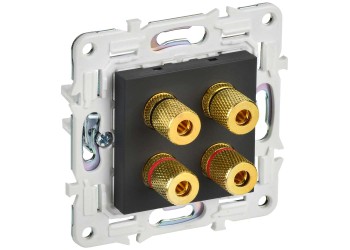SKANDY Аудиорозетка 4-местная SK-A01G графит IEK SK-S40-K53
