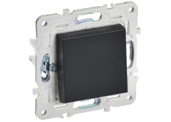 SKANDY Выключатель 1-клавишный проходной 10А SK-V02Bl черный IEK SK-V12-0-10-K02