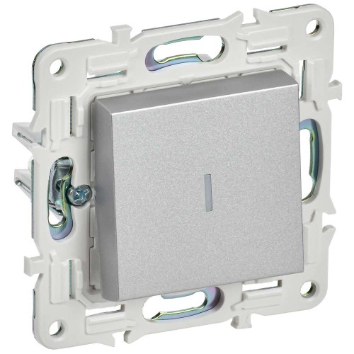 SKANDY Выключатель 1-клавишный проходной с индикацией 10А SK-V08S серебряный IEK SK-V12-1-10-K23, купить в Минске по самой низкой цене
