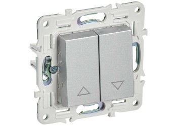 SKANDY Выключатель жалюзи 10А SK-V12S серебряный IEK SK-V15-0-10-K23