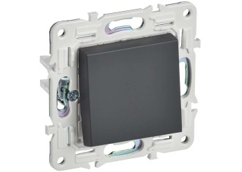 SKANDY Выключатель 1-клавишный кнопочный 10А SK-V14T титан IEK SK-V17-0-10-K48