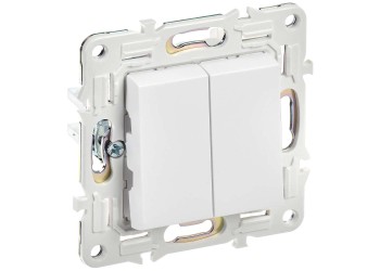 SKANDY Выключатель 2-клавишный 10А SK-V04W арктический белый IEK SK-V20-0-10-K01