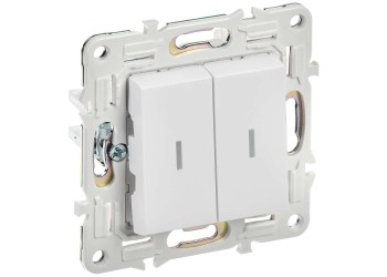 SKANDY Выключатель 2-клавишный с индикацией 10А SK-V09W арктический белый IEK SK-V20-1-10-K01