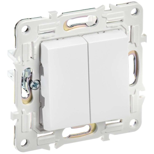 SKANDY Выключатель 2-клавишный проходной 10А SK-V05W арктический белый IEK SK-V22-0-10-K01, купить в Минске по самой низкой цене
