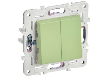 SKANDY Выключатель 2-клавишный проходной 10А SK-V05G мятный IEK SK-V22-0-10-K06