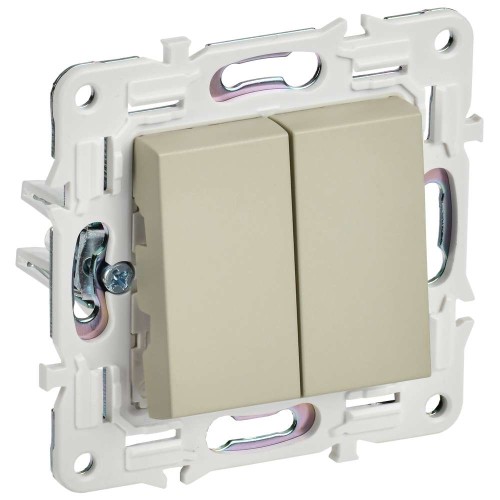 SKANDY Выключатель 2-клавишный проходной 10А SK-V05B бежевый IEK SK-V22-0-10-K10, купить в Минске по самой низкой цене
