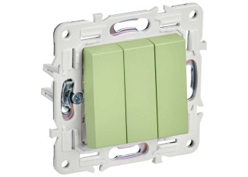 SKANDY Выключатель 3-клавишный 10А SK-V11G мятный IEK SK-V30-0-10-K06