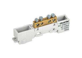 TEKFOR Шина L "фаза" неизолированная на универсальном держателе 6х9-4-Ср IEK TF-NN10-04-DL-K03