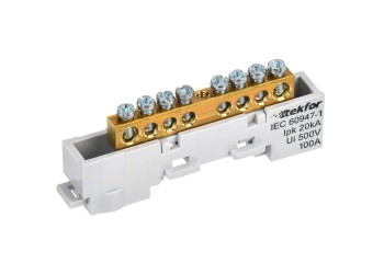 TEKFOR Шина L "фаза" неизолированная на универсальном держателе 6х9-8-Ср IEK TF-NN10-08-DL-K03