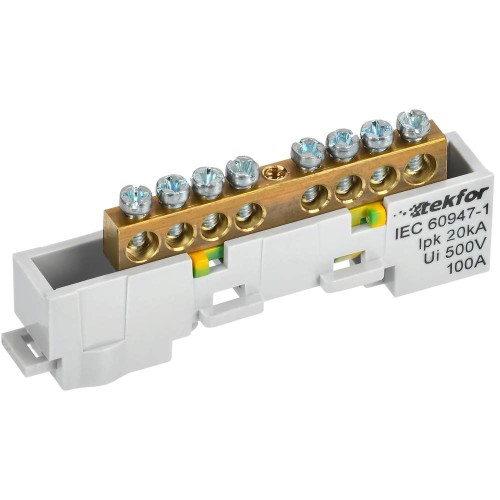 TEKFOR Шина PE "земля" неизолированная на универсальном держателе 6х9-8-Ж IEK TF-NN10-08-DL-K05, купить в Минске по самой низкой цене