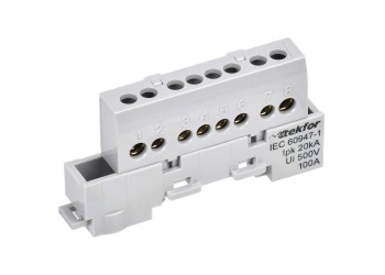 TEKFOR Шина L "фаза" изолированная на универсальном держателе 6х9-8-Ср IEK TF-NN10-08-KL-K03