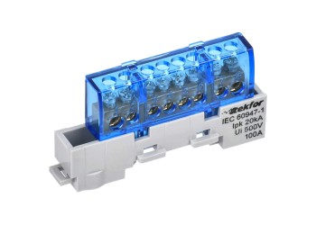 TEKFOR Шина N "ноль" изолированная на универсальном держателе 6х9-8-С IEK TF-NN10-08-KL-K07