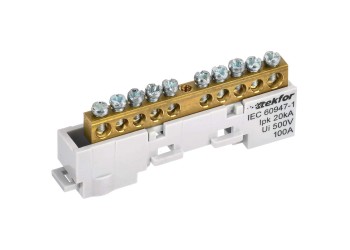 TEKFOR Шина L "фаза" неизолированная на универсальном держателе 6х9-10-Ср IEK TF-NN10-10-DL-K03