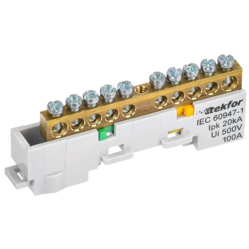 TEKFOR Шина PE "земля" неизолированная на универсальном держателе 6х9-10-Ж IEK TF-NN10-10-DL-K05, купить в Минске по самой низкой цене