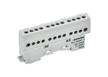 TEKFOR Шина L "фаза" изолированная на универсальном держателе 6х9-10-Ср IEK TF-NN10-10-KL-K03