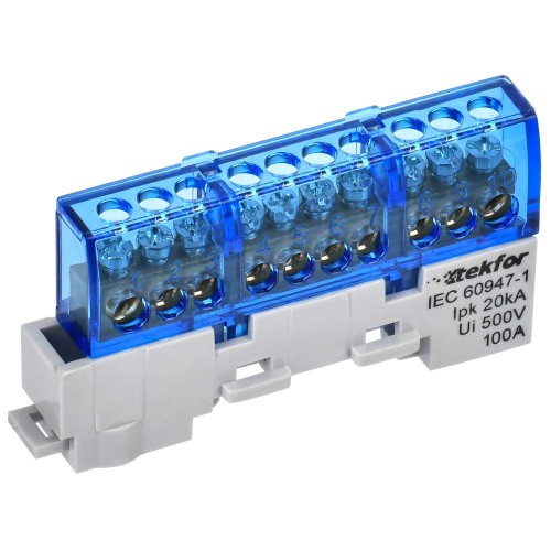 TEKFOR Шина N "ноль" изолированная на универсальном держателе 6х9-10-С IEK TF-NN10-10-KL-K07, купить в Минске по самой низкой цене