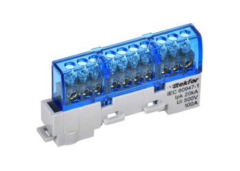 TEKFOR Шина N "ноль" изолированная на универсальном держателе 6х9-10-С IEK TF-NN10-10-KL-K07