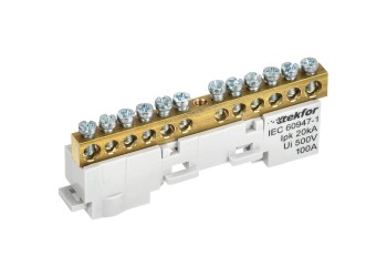 TEKFOR Шина L "фаза" неизолированная на универсальном держателе 6х9-12-Ср IEK TF-NN10-12-DL-K03