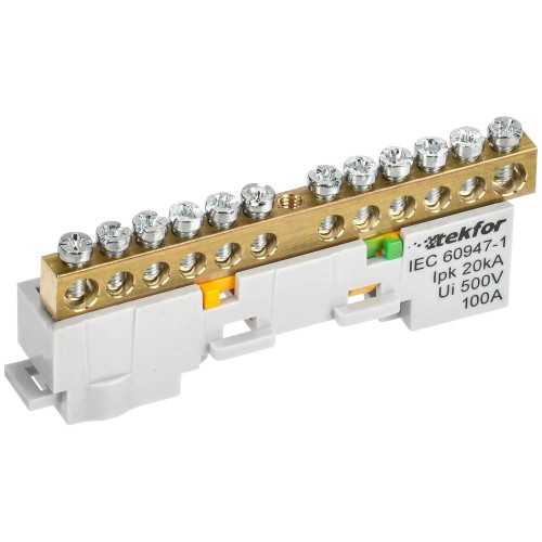 TEKFOR Шина PE "земля" неизолированная на универсальном держателе 6х9-12-Ж IEK TF-NN10-12-DL-K05, купить в Минске по самой низкой цене