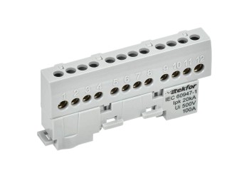 TEKFOR Шина L "фаза" изолированная на универсальном держателе 6х9-12-Ср IEK TF-NN10-12-KL-K03