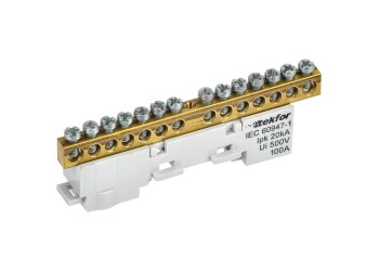 TEKFOR Шина L "фаза" неизолированная на универсальном держателе 6х9-14-Ср IEK TF-NN10-14-DL-K03