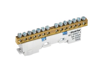 TEKFOR Шина N "ноль" изолированная на универсальном держателе 6х9-14-С IEK TF-NN10-14-KL-K07