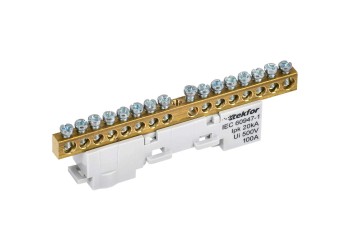 TEKFOR Шина L "фаза" неизолированная на универсальном держателе 6х9-16-Ср IEK TF-NN10-16-DL-K03