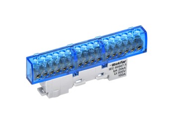 TEKFOR Шина N "ноль" изолированная на универсальном держателе 6х9-16-С IEK TF-NN10-16-KL-K07