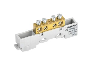 TEKFOR Шина L "фаза" неизолированная на универсальном держателе 8х12-4-Ср IEK TF-NN20-04-DL-K03