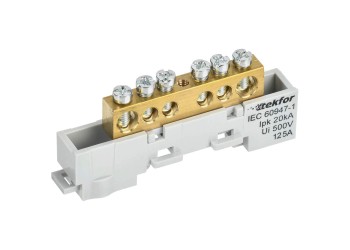 TEKFOR Шина L "фаза" неизолированная на универсальном держателе 8х12-6-Ср IEK TF-NN20-06-DL-K03