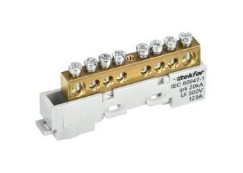 TEKFOR Шина L "фаза" неизолированная на универсальном держателе 8х12-8-Ср IEK TF-NN20-08-DL-K03