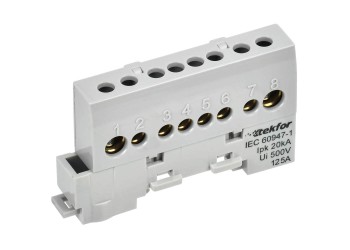 TEKFOR Шина L "фаза" изолированная на универсальном держателе 8х12-8-Ср IEK TF-NN20-08-KL-K03