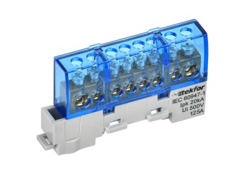 TEKFOR Шина N "ноль" изолированная на универсальном держателе 8х12-8-С IEK TF-NN20-08-KL-K07