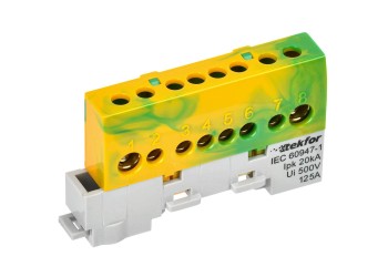 TEKFOR Шина PE "земля" изолированная на универсальном держателе 8х12-8-ЖЗ IEK TF-NN20-08-KL-K52