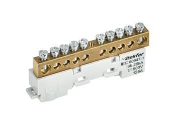 TEKFOR Шина L "фаза" неизолированная на универсальном держателе 8х12-10-Ср IEK TF-NN20-10-DL-K03