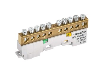 TEKFOR Шина PE "земля" неизолированная на универсальном держателе 8х12-10-Ж IEK TF-NN20-10-DL-K05