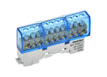 TEKFOR Шина N "ноль" изолированная на универсальном держателе 8х12-10-С IEK TF-NN20-10-KL-K07