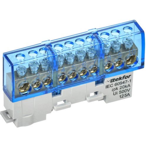 TEKFOR Шина N "ноль" изолированная на универсальном держателе 8х12-10-С IEK TF-NN20-10-KL-K07, купить в Минске по самой низкой цене