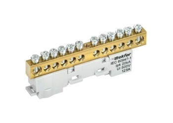 TEKFOR Шина L "фаза" неизолированная на универсальном держателе 8х12-12-Ср IEK TF-NN20-12-DL-K03