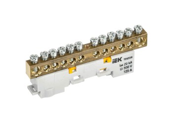 TEKFOR Шина PE "земля" неизолированная на универсальном держателе 8х12-12-Ж IEK TF-NN20-12-DL-K05