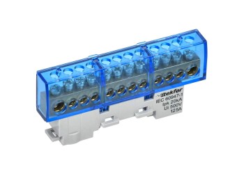 TEKFOR Шина N "ноль" изолированная на универсальном держателе 8х12-12-С IEK TF-NN20-12-KL-K07