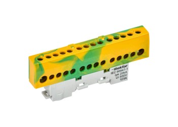 TEKFOR Шина PE "земля" изолированная на универсальном держателе 8х12-12-ЖЗ IEK TF-NN20-12-KL-K52