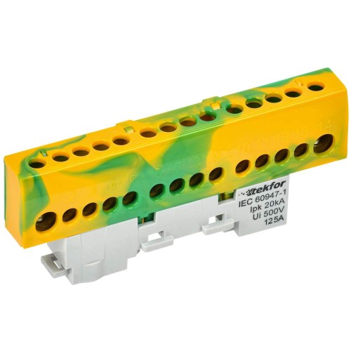 TEKFOR Шина PE "земля" изолированная на универсальном держателе 8х12-14-ЖЗ IEK TF-NN20-14-KL-K52, купить в Минске по самой низкой цене