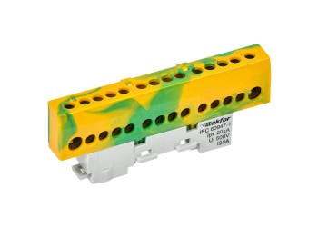 TEKFOR Шина PE "земля" изолированная на универсальном держателе 8х12-14-ЖЗ IEK TF-NN20-14-KL-K52