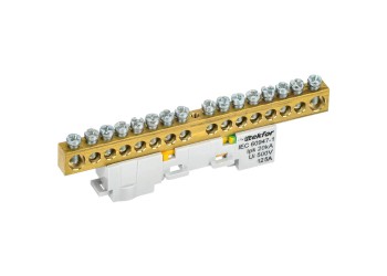 TEKFOR Шина PE "земля" неизолированная на универсальном держателе 8х12-16-Ж IEK TF-NN20-16-DL-K05