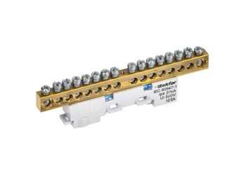 TEKFOR Шина N "ноль" изолированная на универсальном держателе 8х12-16-С IEK TF-NN20-16-KL-K07