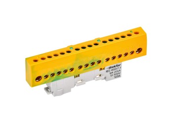 TEKFOR Шина PE "земля" изолированная на универсальном держателе 8х12-16-ЖЗ IEK TF-NN20-16-KL-K52