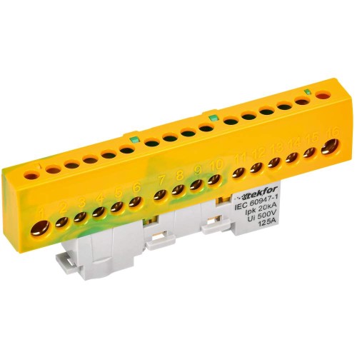 TEKFOR Шина PE "земля" изолированная на универсальном держателе 8х12-16-ЖЗ IEK TF-NN20-16-KL-K52, купить в Минске по самой низкой цене