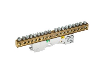 TEKFOR Шина PE "земля" неизолированная на универсальном держателе 8х12-18-Ж IEK TF-NN20-18-DL-K05