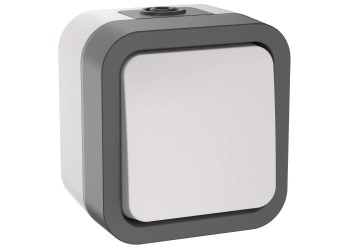 TORS Переключатель одноклавишный 10А IP55 TS201 серо-белый IEK TS-V10-0-10-55-K41